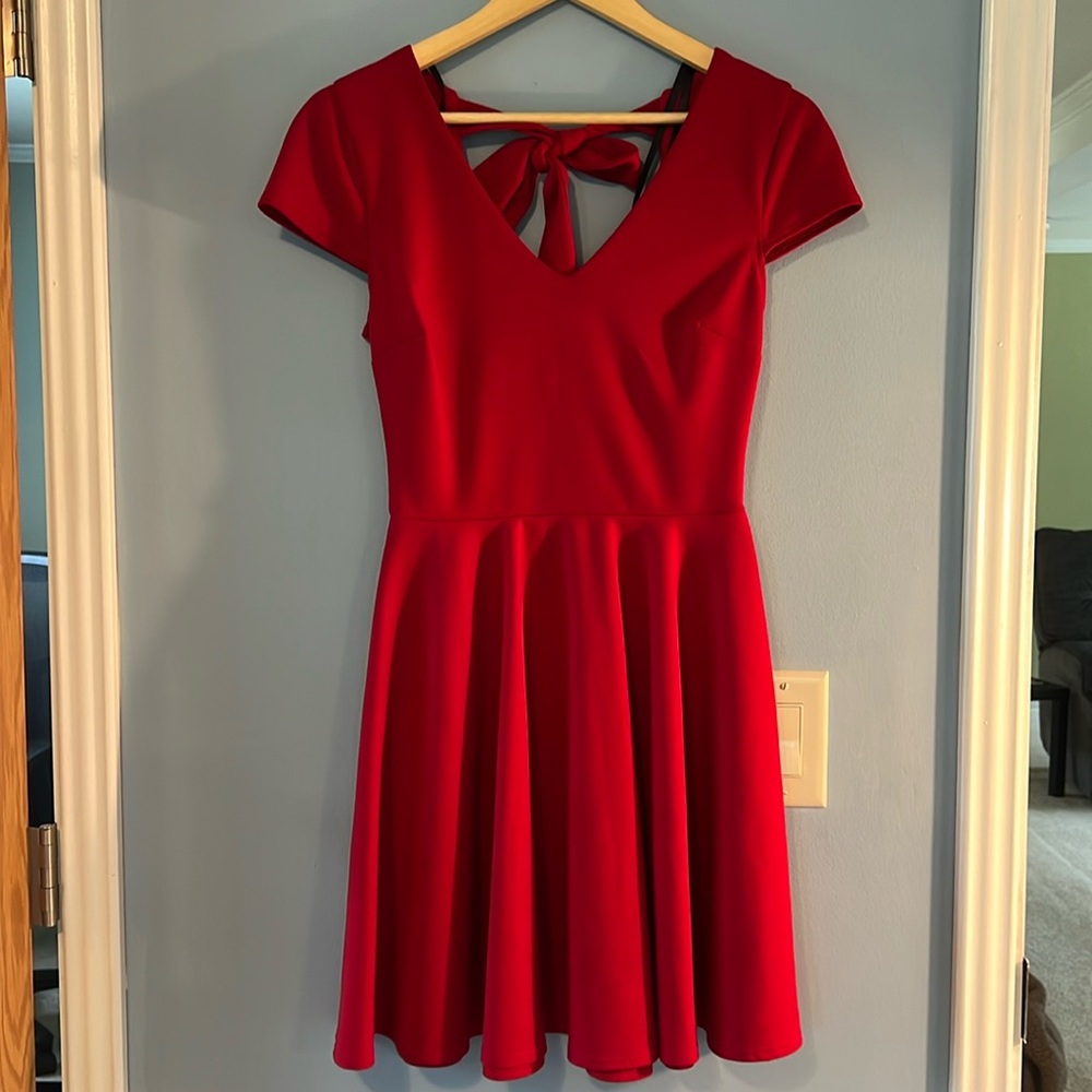 Red mini dress
